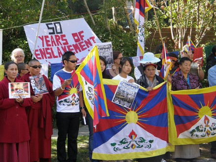 Tibetans Protest at the Chinese Consulate on 28th March in Melbourne Australia