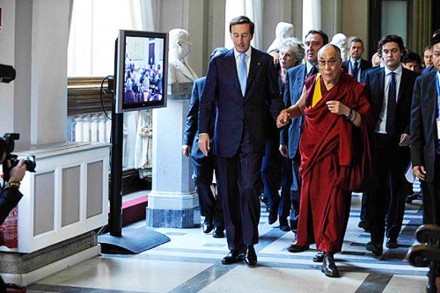 His Holiness the Dalai Lama with the Matteo Mecacci, the President of the Italian Parliamentary Inter-Group for Tibet. Photo courtesy: Tibet Bureau, Geneva