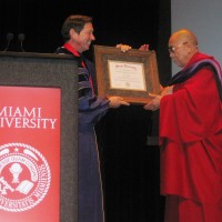 Miami University confers an honorary degree of Doctor of Law on His Holiness the Dalai Lama on 