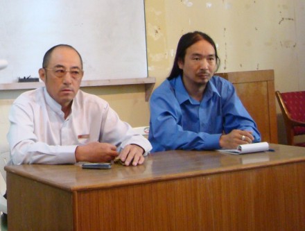 Mr Yuan Hongbing (left) during his visit to the Central Tibetan Administration in Dharamsala, India, in 2009. Also seen in the picture is Mr Sangay Kyap, head of the Chinese Desk at the Department of Information and International Relations
