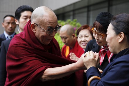 His Holiness the Dalai Lama arriving in Tokyo, Japan, on 28 April 2011, on his way to the US for 