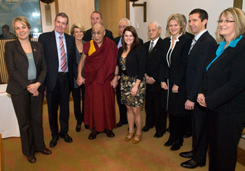 His Holiness the Dalai Lama with members of the All-Party Parliamentary Group for Tibet in 