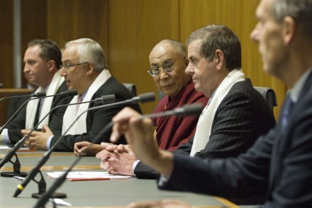 His Holiness the Dalai Lama (c) at the parliamentary reception hosted by All-Party Parliamentary