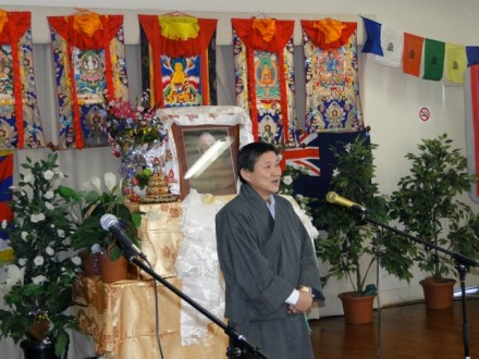 Mr Sonam N Dagpo, His Holiness the Dalai Lama's Representative to Australia, addressing the 