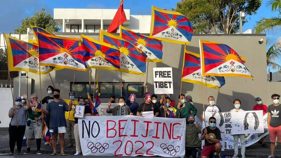 Tibetans In New Zealand Stages Protest Against Beijing Winter Olympics